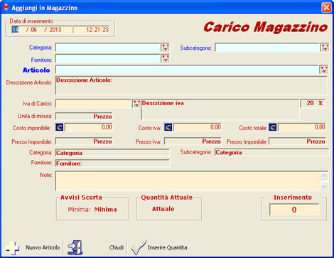 Carico di magazzino