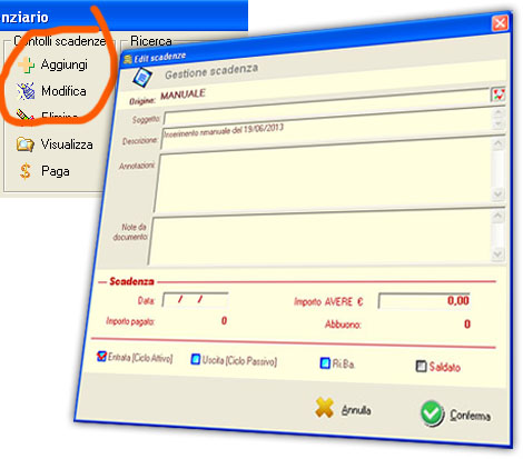 Aggiungi e modifica scadenze